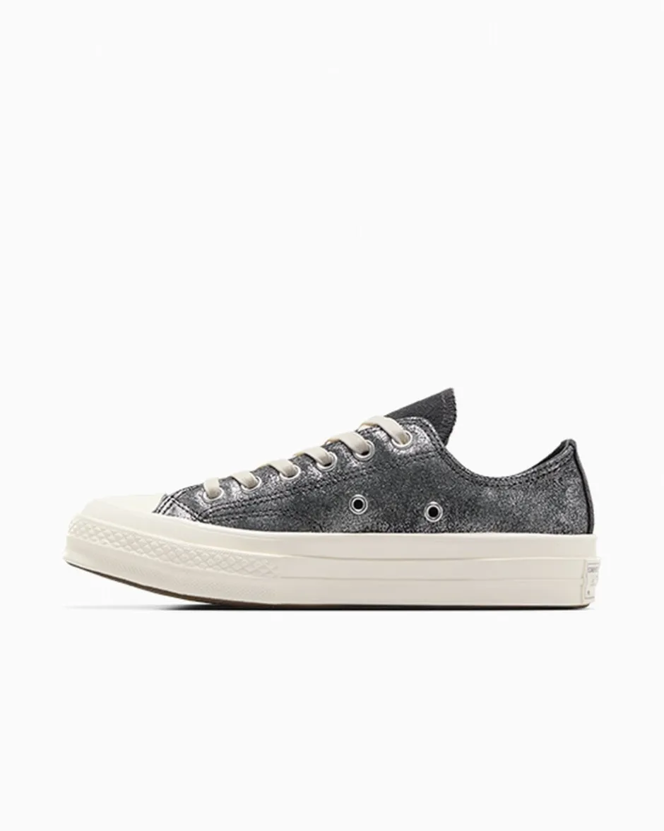 Converse Modelli Bassi|Chuck Taylor All Star<Chuck 70 Suede Shimmer Rosso vampiro/Egret/Argento