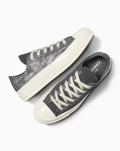 Converse Modelli Bassi|Chuck Taylor All Star<Chuck 70 Suede Shimmer Rosso vampiro/Egret/Argento