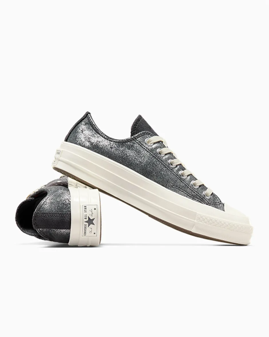 Converse Modelli Bassi|Chuck Taylor All Star<Chuck 70 Suede Shimmer Rosso vampiro/Egret/Argento