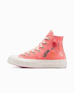 Converse Modelli Alti<Chuck 70 Summer Embroidery Rosa anguria/Egret