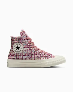 Converse Modelli Alti<Chuck 70 Tweed Shimmer Orchid Abyss/Bacca leggendaria