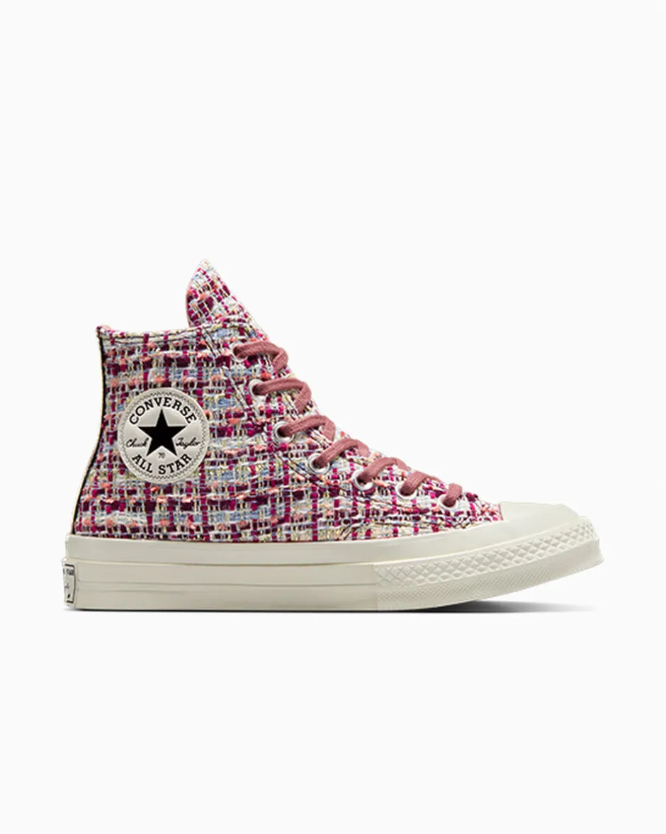Converse Modelli Alti<Chuck 70 Tweed Shimmer Orchid Abyss/Bacca leggendaria
