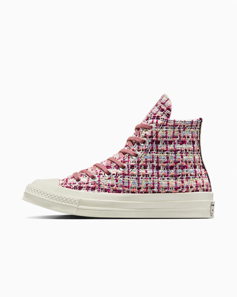 Converse Modelli Alti<Chuck 70 Tweed Shimmer Orchid Abyss/Bacca leggendaria
