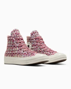 Converse Modelli Alti<Chuck 70 Tweed Shimmer Orchid Abyss/Bacca leggendaria