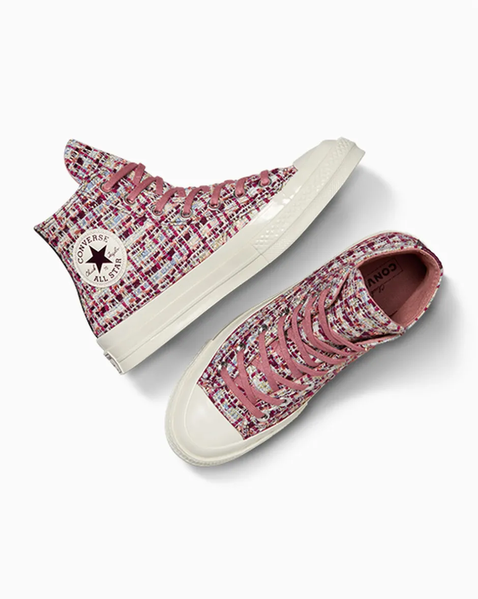Converse Modelli Alti<Chuck 70 Tweed Shimmer Orchid Abyss/Bacca leggendaria