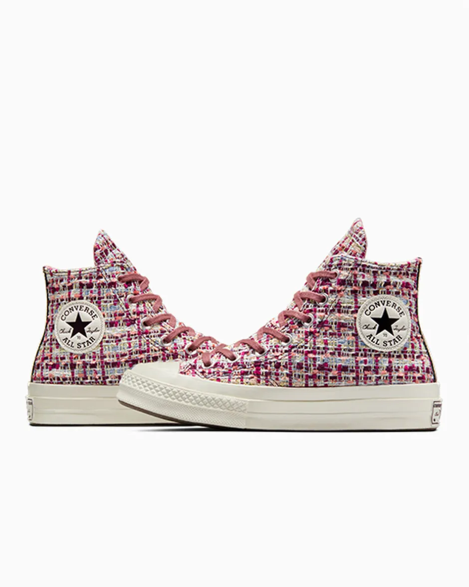 Converse Modelli Alti<Chuck 70 Tweed Shimmer Orchid Abyss/Bacca leggendaria