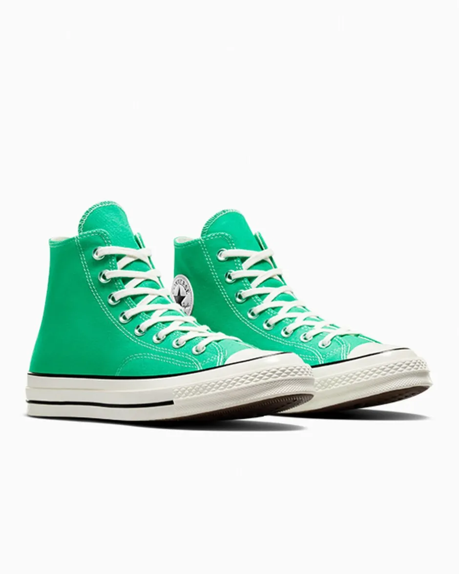 Converse Modelli Alti|Chuck Taylor All Star<Chuck 70 Vintage Canvas Verde lucente/Egret/Nero