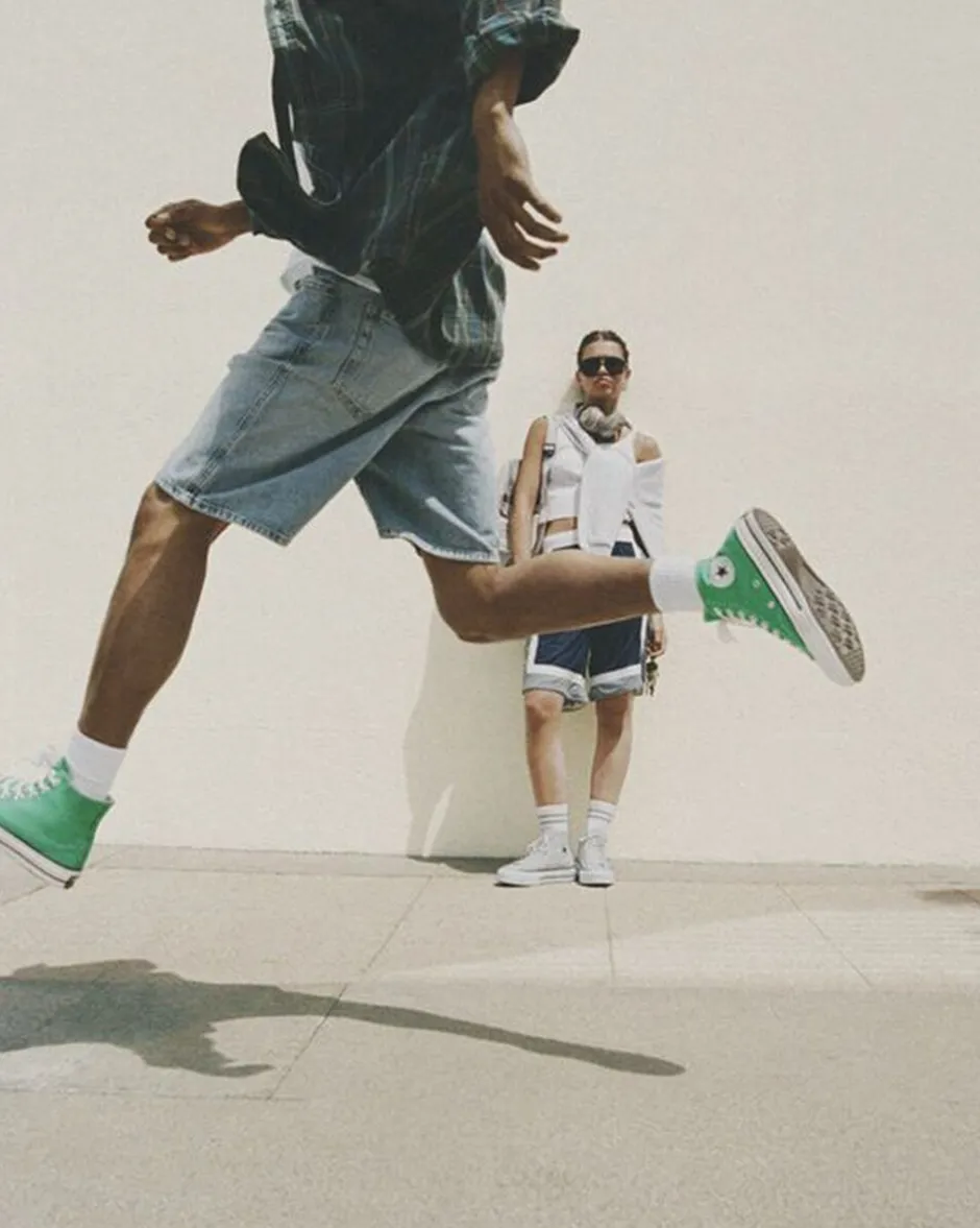 Converse Modelli Alti|Chuck Taylor All Star<Chuck 70 Vintage Canvas Verde lucente/Egret/Nero