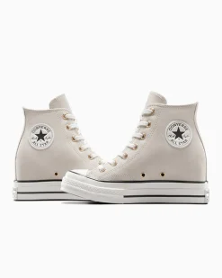 Converse Modelli Alti|Modelli Con Platform<Chuck 70 Wedge Platform Suede Argilla calda/Egret/Nero