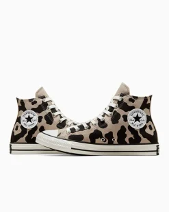 Converse Modelli Alti|Chuck Taylor All Star<Chuck Taylor All Star Animal Print Nero/Papiro/Bianco vintage