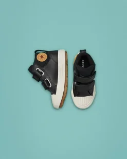Converse Neonati E Bimbi Piccoli (Età 0-4 Anni)|Ragazzo<Chuck Taylor All Star Berkshire Boot Easy-On Leather Nero/Nero/Stucco beige