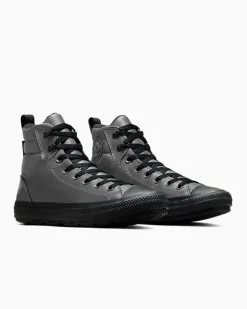 Converse Modelli Alti|Modelli Alti<Chuck Taylor All Star Berkshire Boot Pelle di squalo/Nero/Eclissi totale