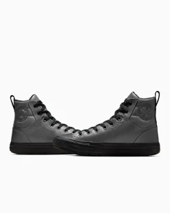 Converse Modelli Alti|Modelli Alti<Chuck Taylor All Star Berkshire Boot Pelle di squalo/Nero/Eclissi totale