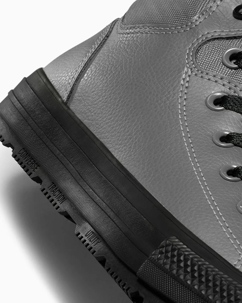 Converse Modelli Alti|Modelli Alti<Chuck Taylor All Star Berkshire Boot Pelle di squalo/Nero/Eclissi totale