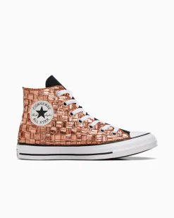 Converse Modelli Alti|Chuck Taylor All Star<Chuck Taylor All Star Braided Metallic Nero rame metallizzato