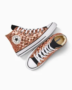 Converse Modelli Alti|Chuck Taylor All Star<Chuck Taylor All Star Braided Metallic Nero rame metallizzato