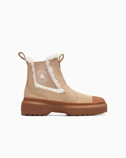 Converse Ragazza|Ragazzi (Età 8-12 Anni)<Chuck Taylor All Star Chelsea Lugged Suede Grigio caldo/Egret/Gomma