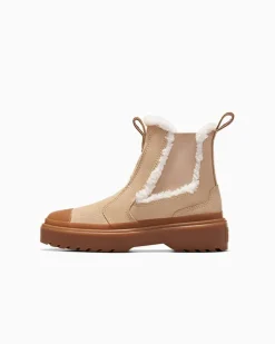 Converse Ragazza|Ragazzi (Età 8-12 Anni)<Chuck Taylor All Star Chelsea Lugged Suede Grigio caldo/Egret/Gomma