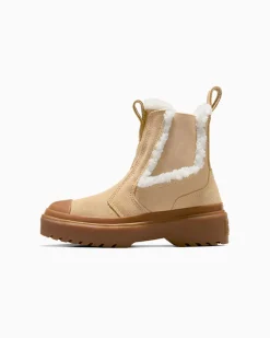 Converse Bambini (Età 4-8 Anni)|Ragazza<Chuck Taylor All Star Chelsea Lugged Suede Warm Quarry/Egret/Gum