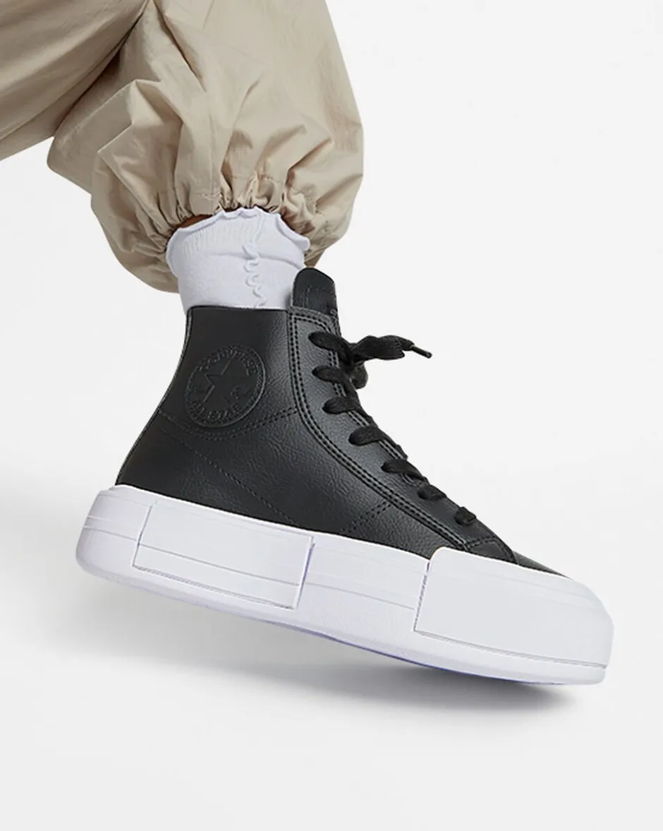 Converse Modelli Alti|Stivaletti<Chuck Taylor All Star Cruise Leather Black/Black/White
