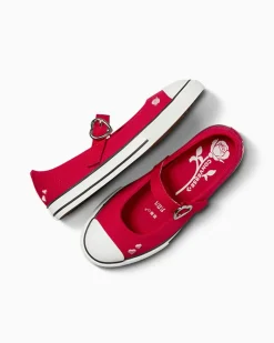 Converse Bambini (Età 4-8 Anni)|Ragazza<Chuck Taylor All Star Dainty Mary Jane Valentine's Day Easy On Rosso/Jellyfish Jitter chiaro