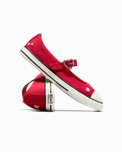 Converse Bambini (Età 4-8 Anni)|Ragazza<Chuck Taylor All Star Dainty Mary Jane Valentine's Day Easy On Rosso/Jellyfish Jitter chiaro