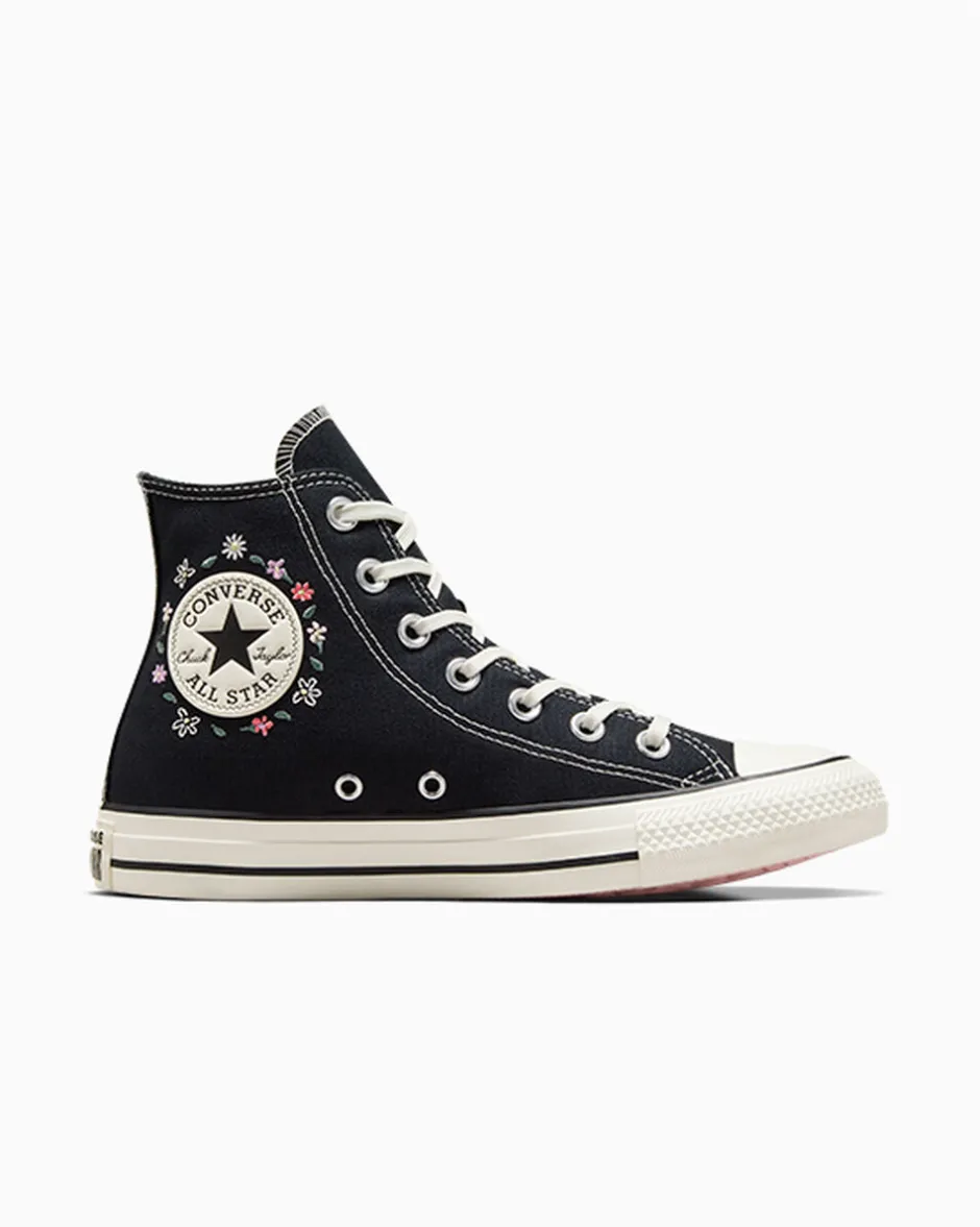 Converse Modelli Alti<Chuck Taylor All Star Embroidered Little Flowers Nero/Egret/Donut Glaze