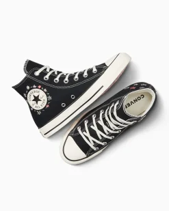 Converse Modelli Alti<Chuck Taylor All Star Embroidered Little Flowers Nero/Egret/Donut Glaze
