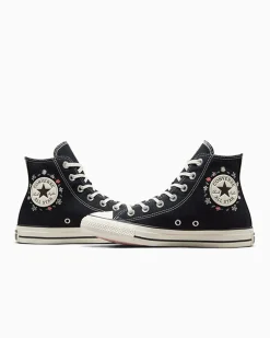 Converse Modelli Alti<Chuck Taylor All Star Embroidered Little Flowers Nero/Egret/Donut Glaze