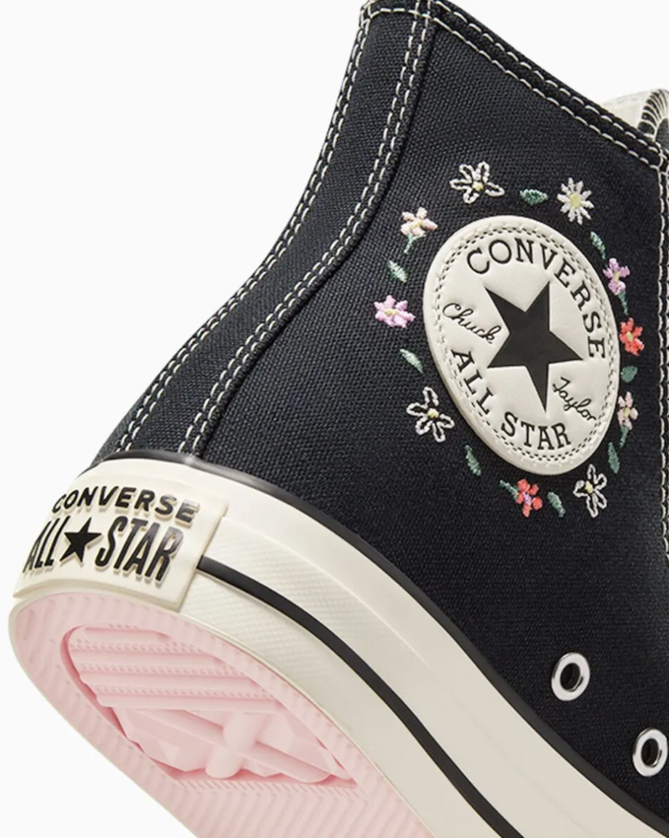 Converse Modelli Alti<Chuck Taylor All Star Embroidered Little Flowers Nero/Egret/Donut Glaze