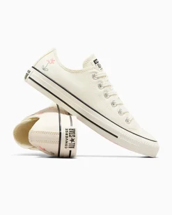 Converse Modelli Bassi<Chuck Taylor All Star Embroidered Little Flowers Egret/Egret/Black