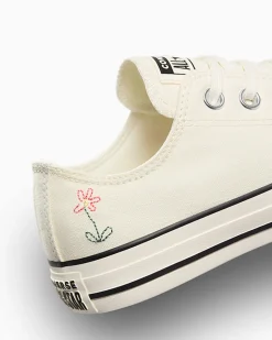 Converse Modelli Bassi<Chuck Taylor All Star Embroidered Little Flowers Egret/Egret/Black