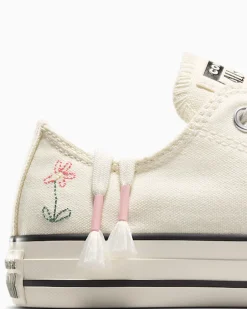 Converse Modelli Bassi<Chuck Taylor All Star Embroidered Little Flowers Egret/Egret/Black