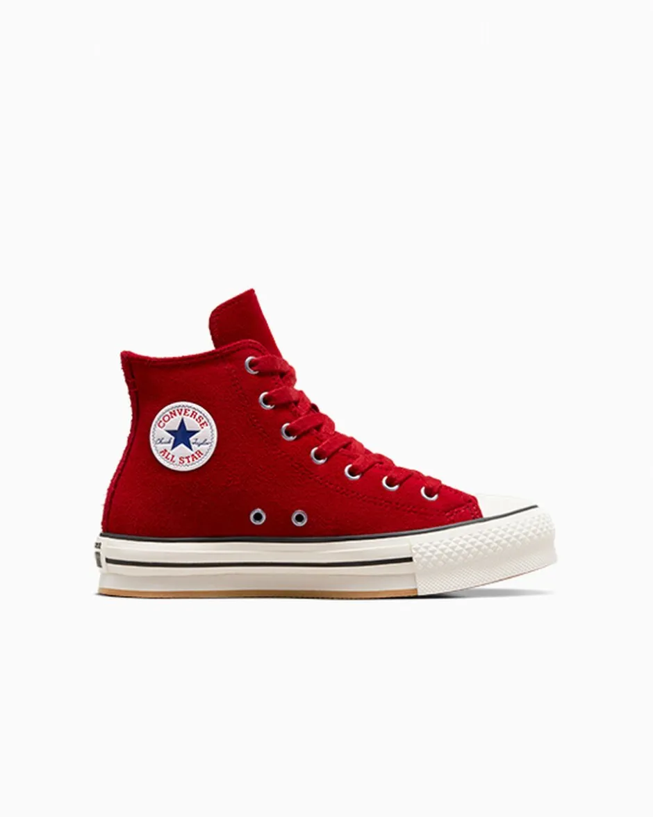 Converse Modelli Alti|Ragazzi (Età 8-12 Anni)<Chuck Taylor All Star EVA Lift Suede Gym Red/Egret/Nero