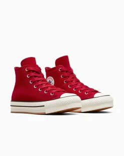Converse Modelli Alti|Ragazzi (Età 8-12 Anni)<Chuck Taylor All Star EVA Lift Suede Gym Red/Egret/Nero
