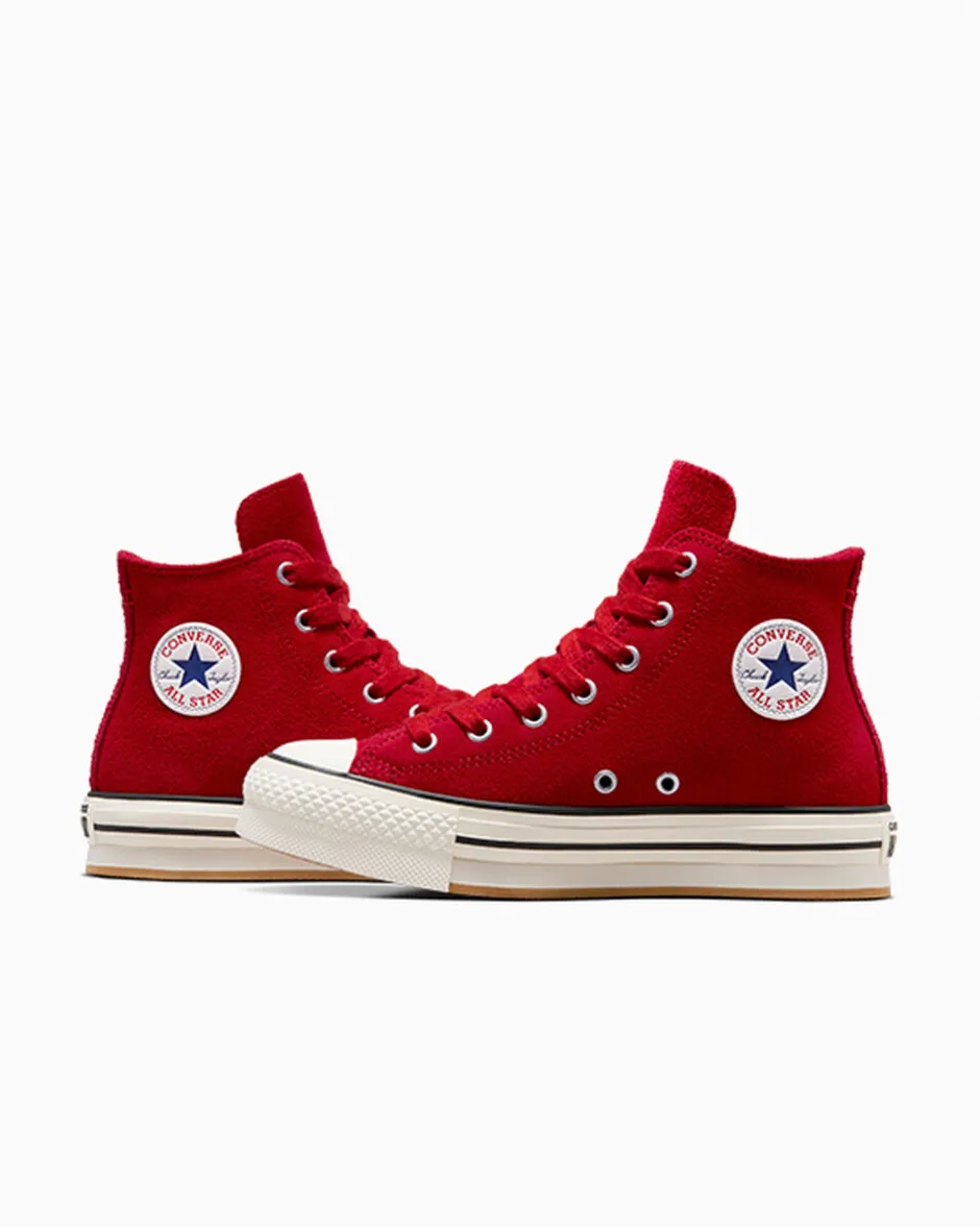 Converse Modelli Alti|Ragazzi (Età 8-12 Anni)<Chuck Taylor All Star EVA Lift Suede Gym Red/Egret/Nero