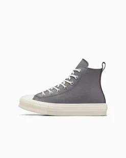 Converse Ragazza<Chuck Taylor All Star EVA Lift Leather Pelle di squalo/Grigio caldo/Egret