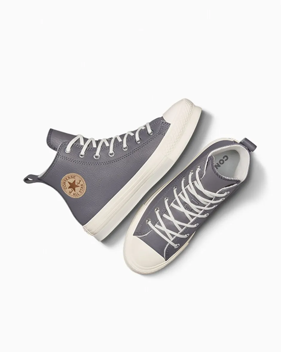 Converse Ragazza<Chuck Taylor All Star EVA Lift Leather Pelle di squalo/Grigio caldo/Egret