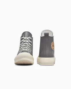 Converse Ragazza<Chuck Taylor All Star EVA Lift Leather Pelle di squalo/Grigio caldo/Egret