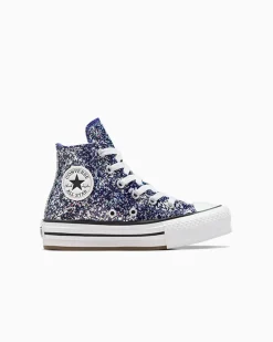 Converse Ragazza<Chuck Taylor All Star EVA Lift Glitter Night Indigo/White