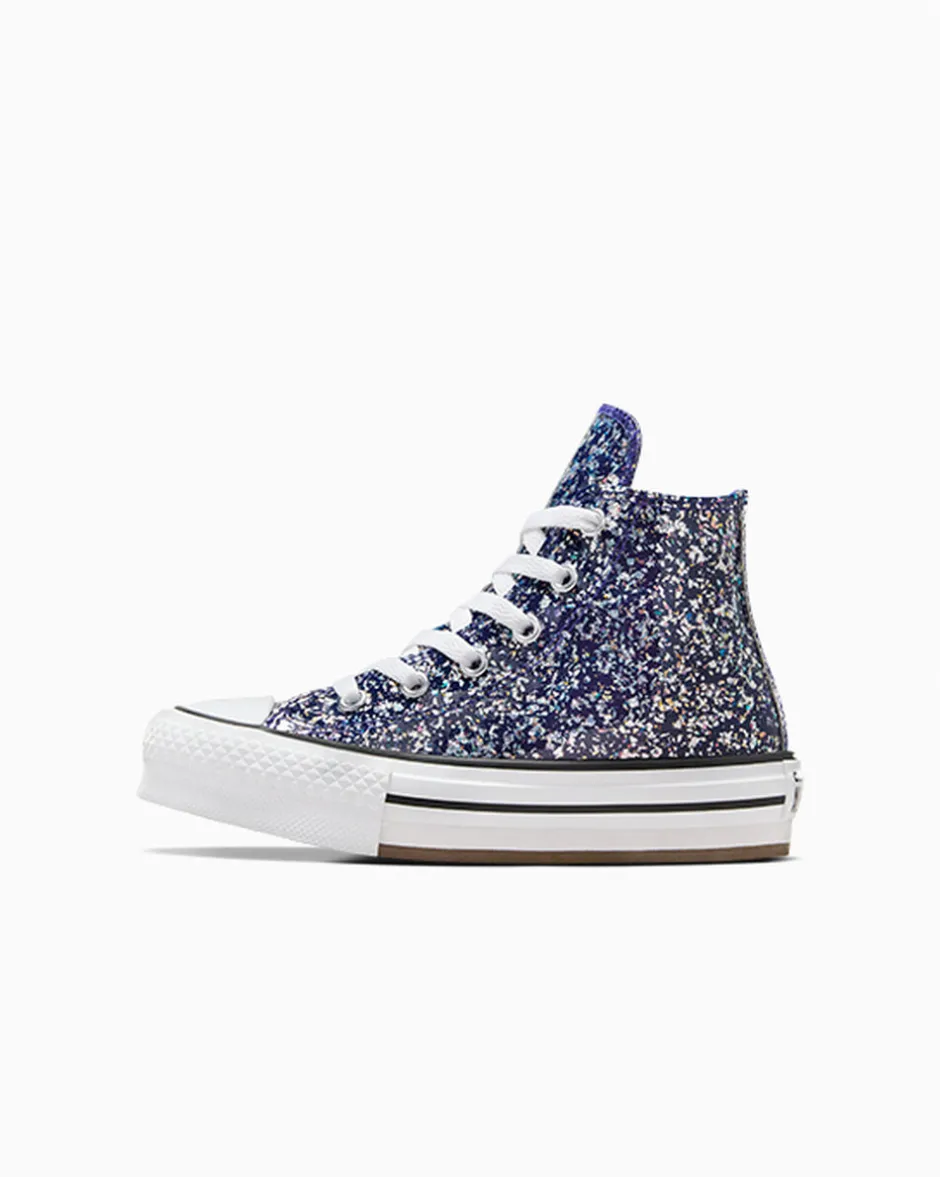 Converse Ragazza<Chuck Taylor All Star EVA Lift Glitter Night Indigo/White