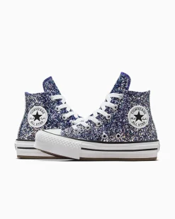 Converse Ragazza<Chuck Taylor All Star EVA Lift Glitter Night Indigo/White