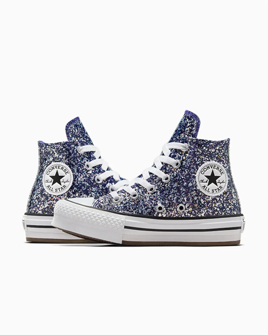 Converse Ragazza<Chuck Taylor All Star EVA Lift Glitter Night Indigo/White