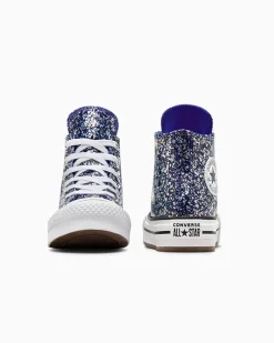 Converse Ragazza<Chuck Taylor All Star EVA Lift Glitter Night Indigo/White