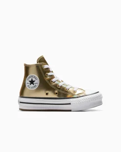 Converse Bambini (Età 4-8 Anni)|Ragazza<Chuck Taylor All Star EVA Lift Platform Metallic Oro chiaro metallizzato/Bianco