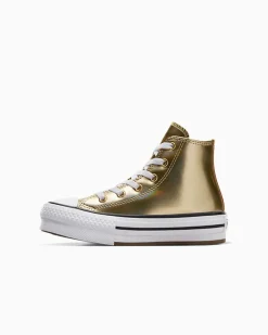 Converse Bambini (Età 4-8 Anni)|Ragazza<Chuck Taylor All Star EVA Lift Platform Metallic Oro chiaro metallizzato/Bianco