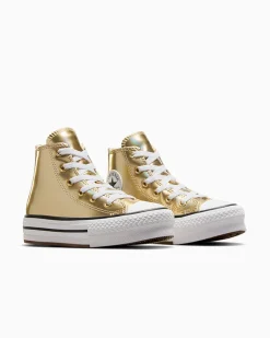 Converse Bambini (Età 4-8 Anni)|Ragazza<Chuck Taylor All Star EVA Lift Platform Metallic Oro chiaro metallizzato/Bianco