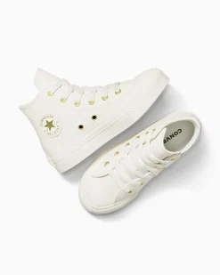 Converse Bambini (Età 4-8 Anni)|Ragazza<Chuck Taylor All Star EVA Lift Leather + Gold Egret/Egret/Oro chiaro