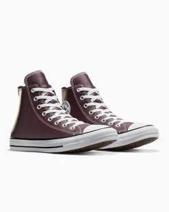 Converse Modelli Alti|Chuck Taylor All Star<Chuck Taylor All Star Faux Leather Eliotropio/Acqua scura/Bianco