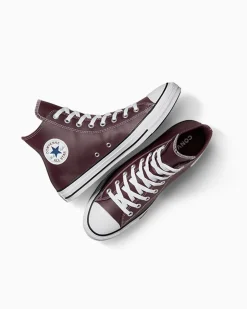 Converse Modelli Alti|Chuck Taylor All Star<Chuck Taylor All Star Faux Leather Eliotropio/Acqua scura/Bianco